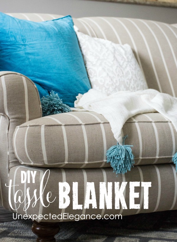 Do you love pom-poms and tassels??  See how easy it is to add them to blankets!!