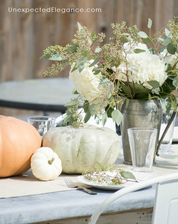 Check out a great DIY zinc outdoor table with links to help you make your own. The zinc ages perfectly outside and leaves a beautiful patina.