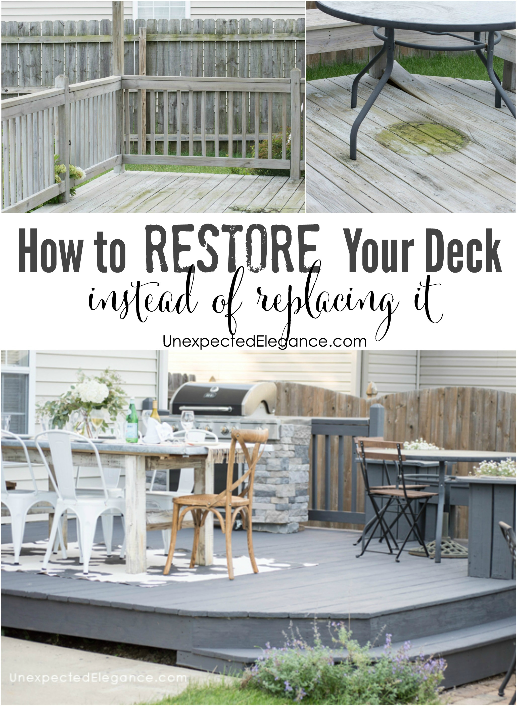 If your deck has seen better days, there may be another solution besides replacing the entire thing! Check out how to restore your deck, instead of replacing it!.