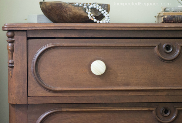 The easiest way to update a piece of furniture is changing out the hardware. Check out this super easy dresser maker!