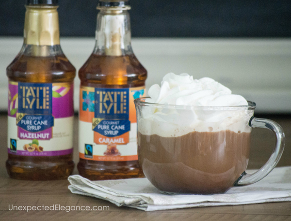 Get some inspiration for a fun flavored coffee bar, with full recipes for 3 different beverages. This bar will be a huge hit for your family and friends!