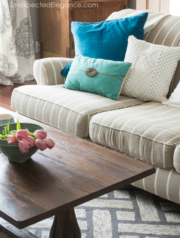 Spring is the perfect time to freshen up your living room! Check out some of my favorite accessories for adding color and texture to your spring living room.