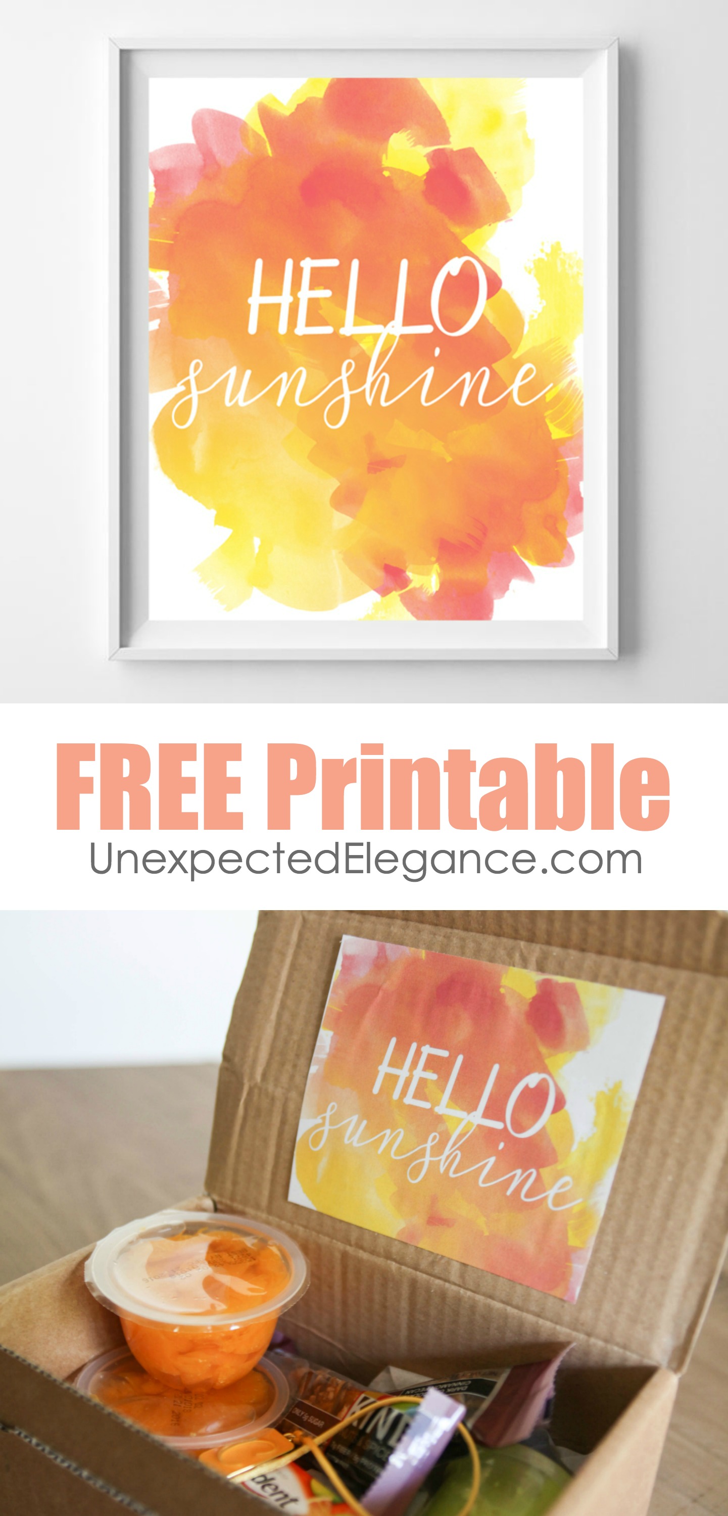 Let's kick off summer with this fun sunshine printable! It is an easy way to add some sunshine to your walls or give to someone you love a little sunshine-in-a-box.