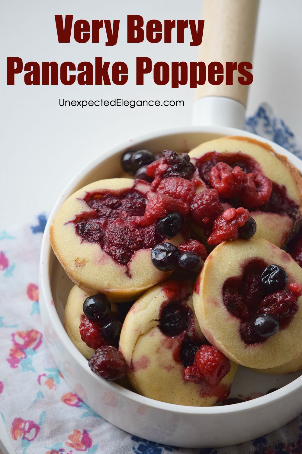 Need a quick and delicious breakfast recipe? Check out these berry pancake poppers! They are great for a brunch or even a breakfast on the go.