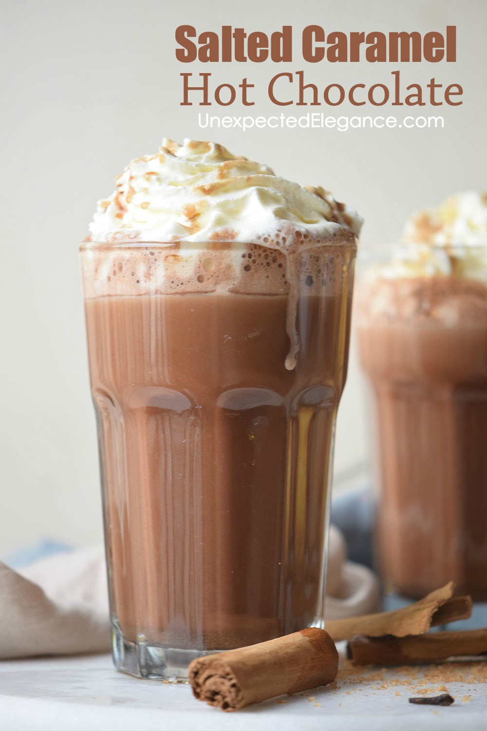 This recipe for salted caramel hot chocolate is so delicious!! It's a cozy drink on a cold day and tastes like Starbucks...without the high price tag!