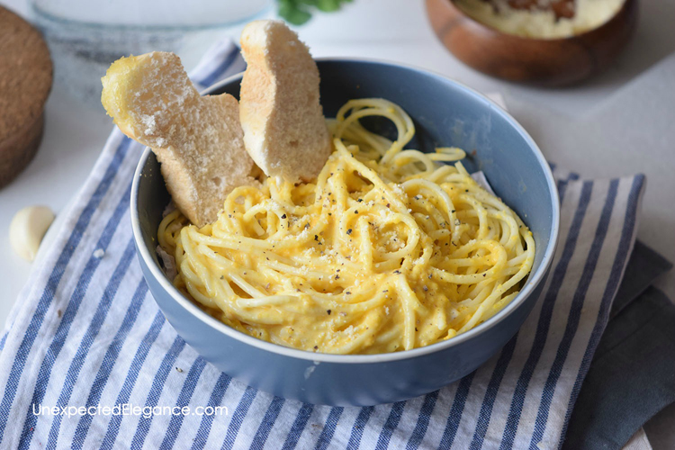 Try this Butternut Squash Alfredo Pasta recipe for an easy dinner option!