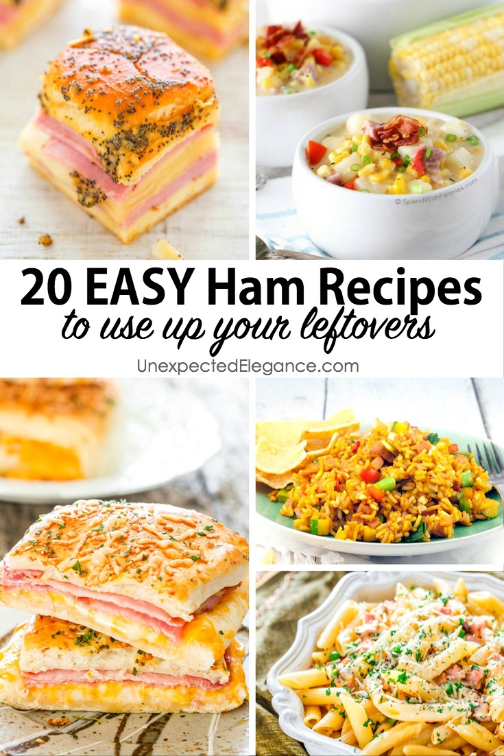 Leftover ham can be made into so many wonderful dishes. Whether you want to make a ham and cheese omelet for breakfast or a fun pasta dish, check out these easy ham recipes!
