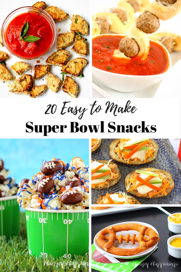 Super Bowl Sunday is one of the biggest eating days of the year, then Thanksgiving!! Which is one of the best reasons to go BIG. Here are 20 EASY Super Bowl snacks you can whip up.