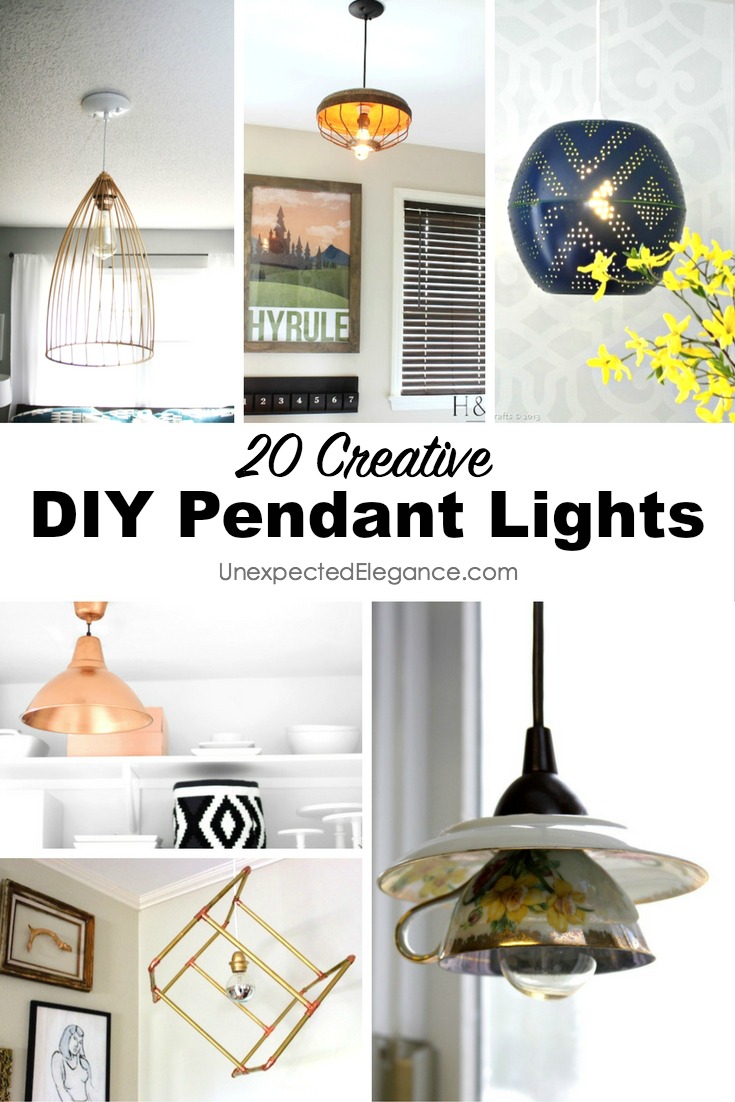 Have you been on the hunt for a unique light fixture that doesn't cost a small fortune? Check out these 20 DIY pendant lights and get something unique at a fraction of the cost!