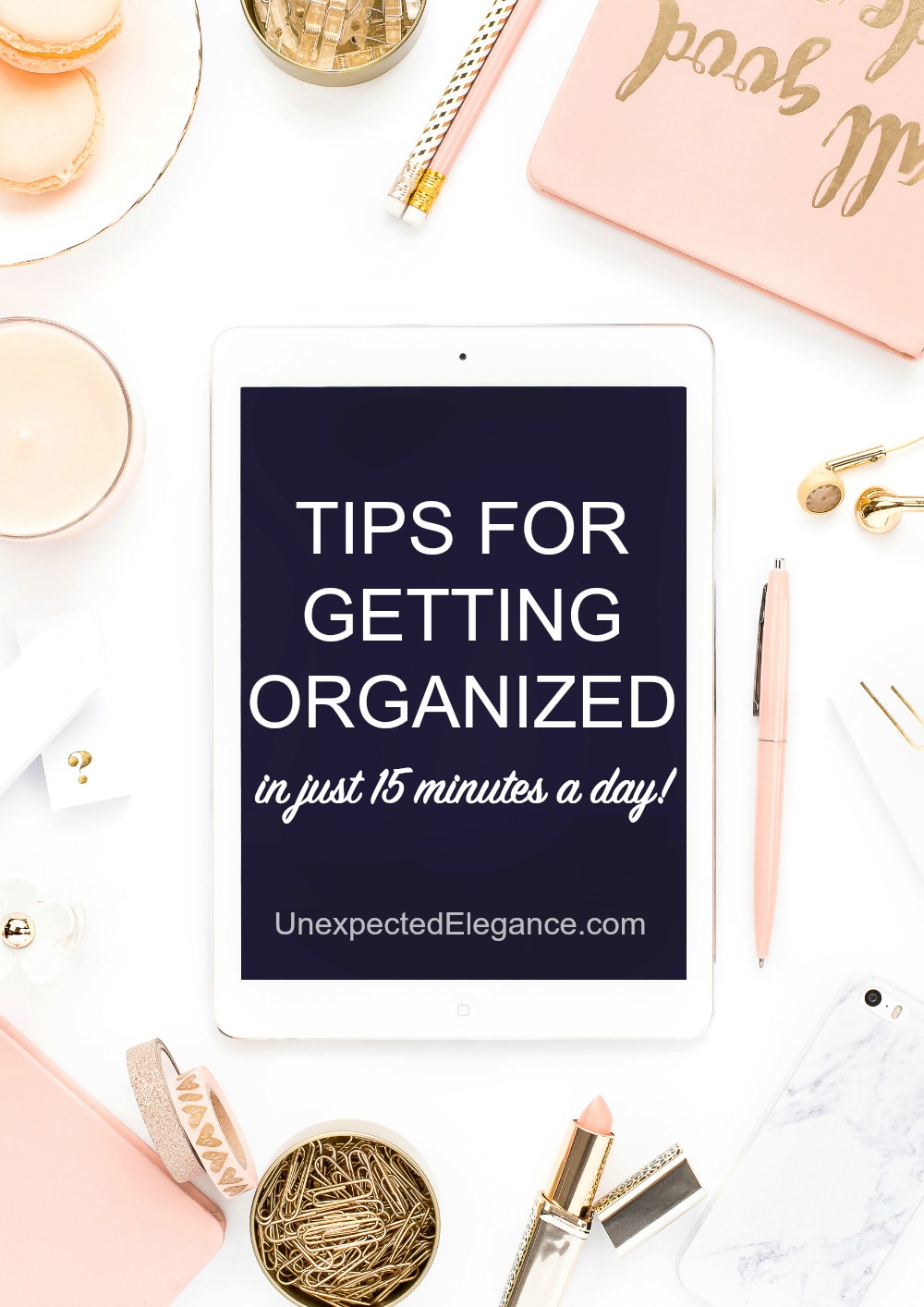 Get tips for getting organized this year and also get a FREE ebook for doing it in just 15 minutes a day!!