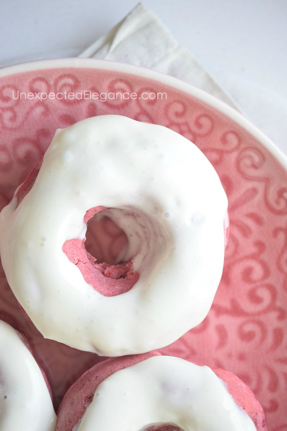 These Red Velvet donuts are so good...especially topped with cream cheese icing!! 