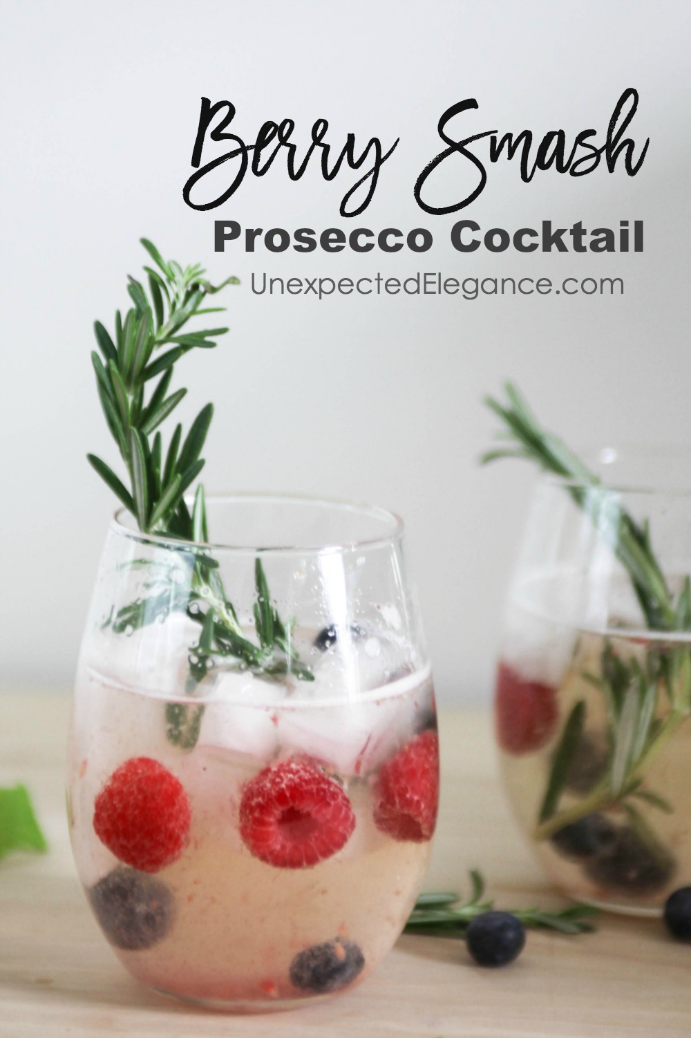 This Berry Smash Prosecco cocktail is refreshing, light and delicious!! It's perfect for a brunch, dinner, or no occasion at all.