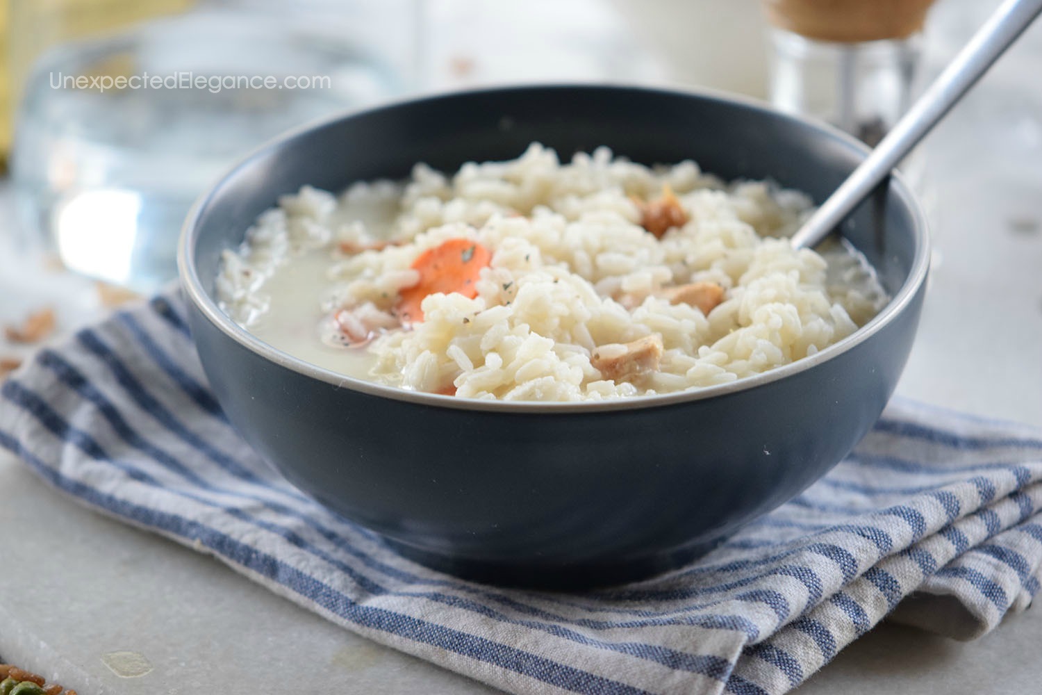 Give this rice and chicken soup a try. It's creamy and delicious!
