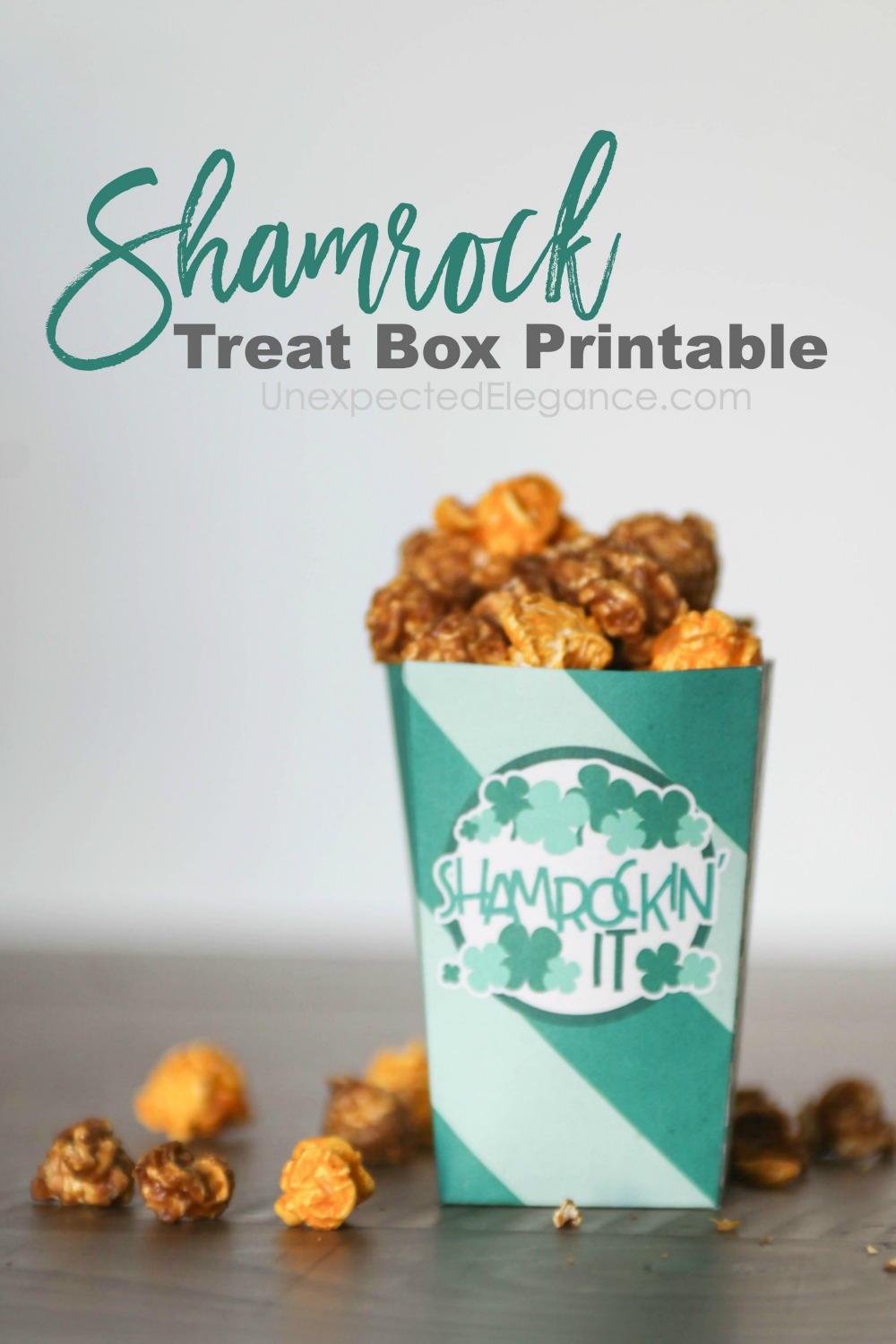 Get this St. Patrick's Day printable shamrock treat box. It's perfect for a get-together or to just hand out out to friends and neighbors.  