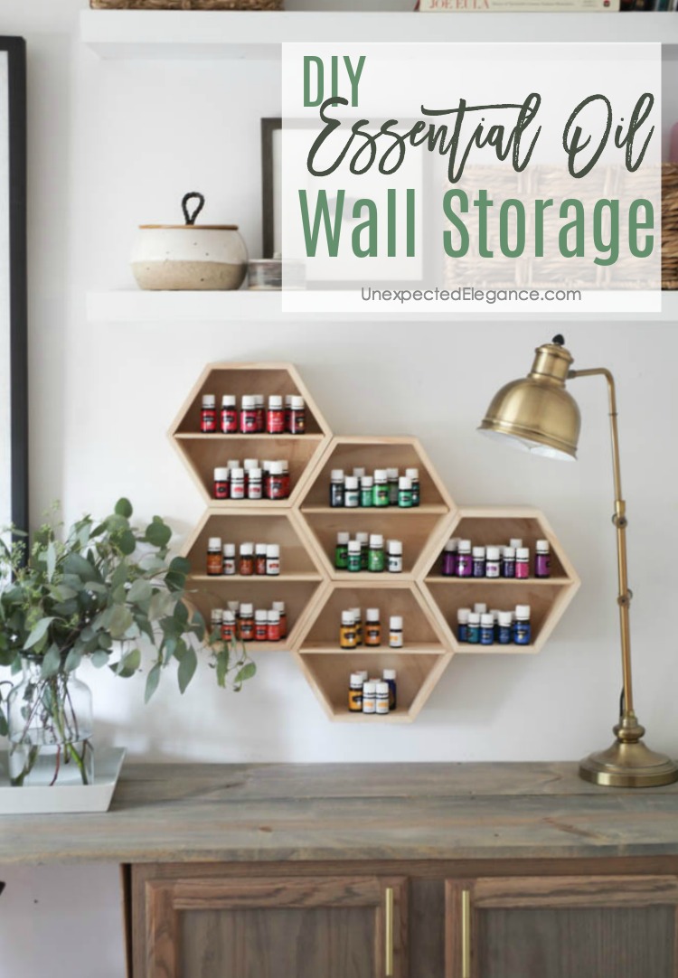 Need an organization system for your oils?? Check out this DIY essential oil wall storage system. It's not only functional but it's also pretty!