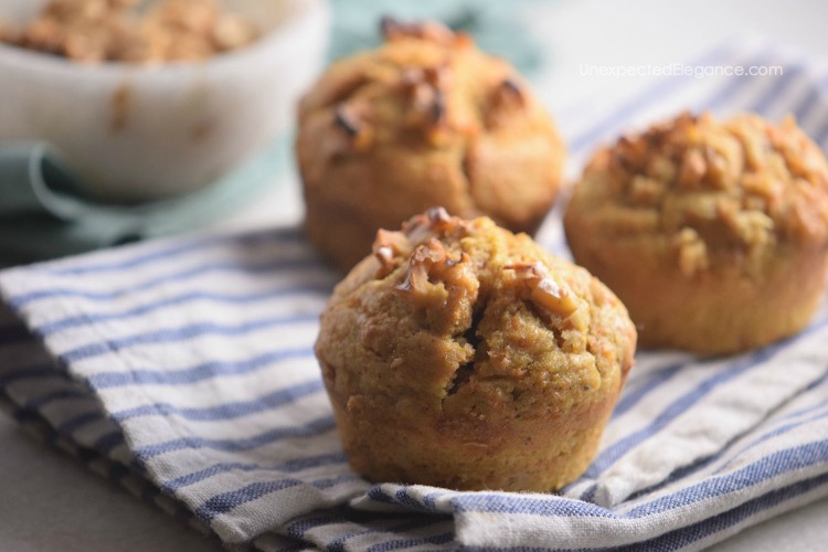 Vanilla and Cinnamon crunchy, walnut muffin recipe that's perfect for a quick breakfast or adding to your holiday table!