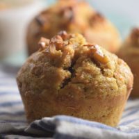Walnut muffins with a vanilla and cinnamon flavor is a quick and easy breakfast. It's great for the holidays and is also great for your dessert table!