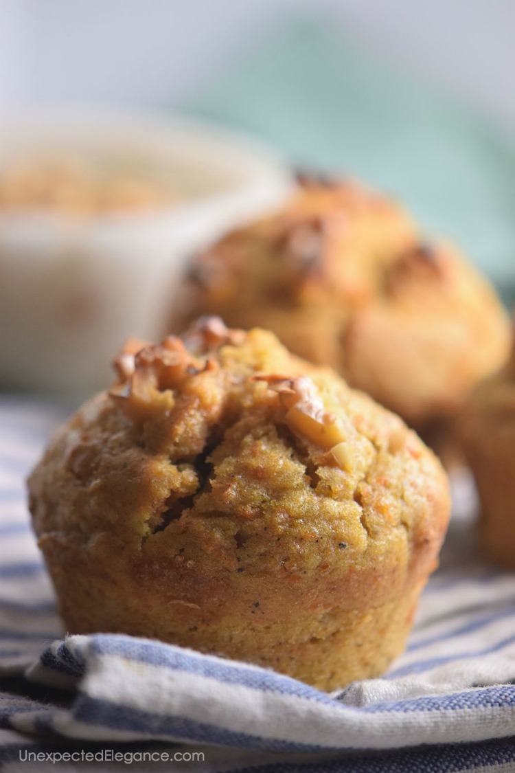 The most delicious crunchy walnut muffins!! This recipe is versatile, so you can add in other ingredients to change it up!! 