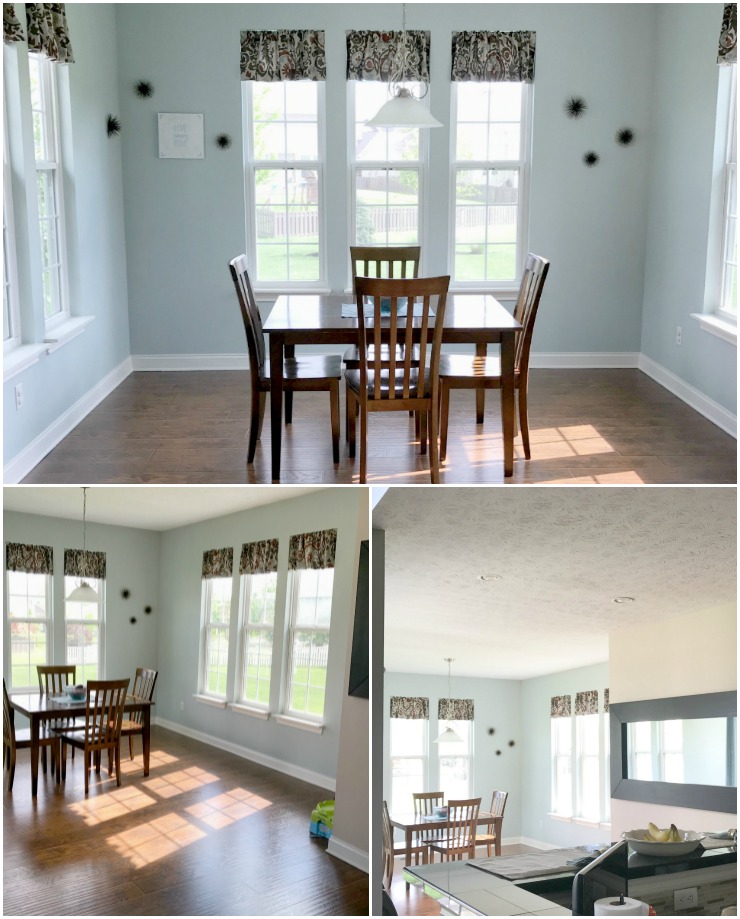 Eat-in kitchen area before the makeover.