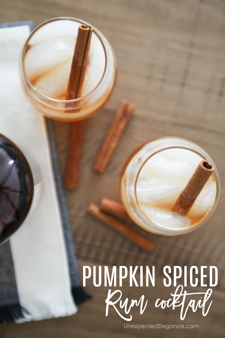 You will love this Pumpkin Spiced Rum cocktail recipe! It's perfect for the holidays and super easy to make with only 3 ingredients.