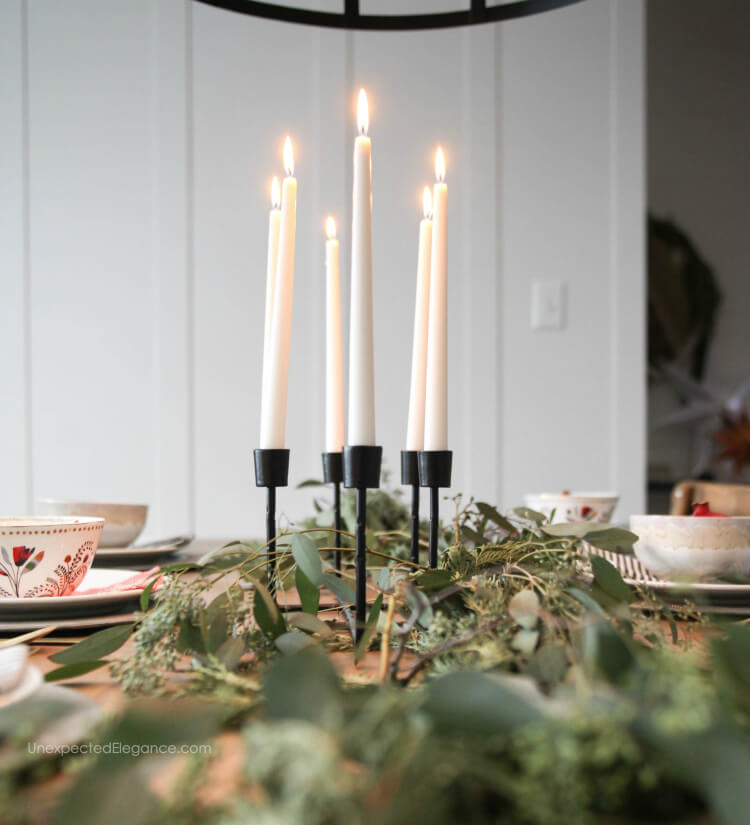 Simple decor can still give your table a fun and festive feel for Christmas.