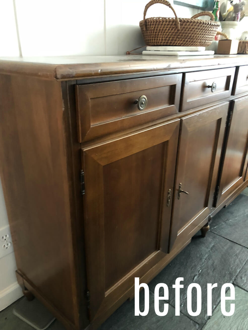 How to update a damaged wooden dresser.