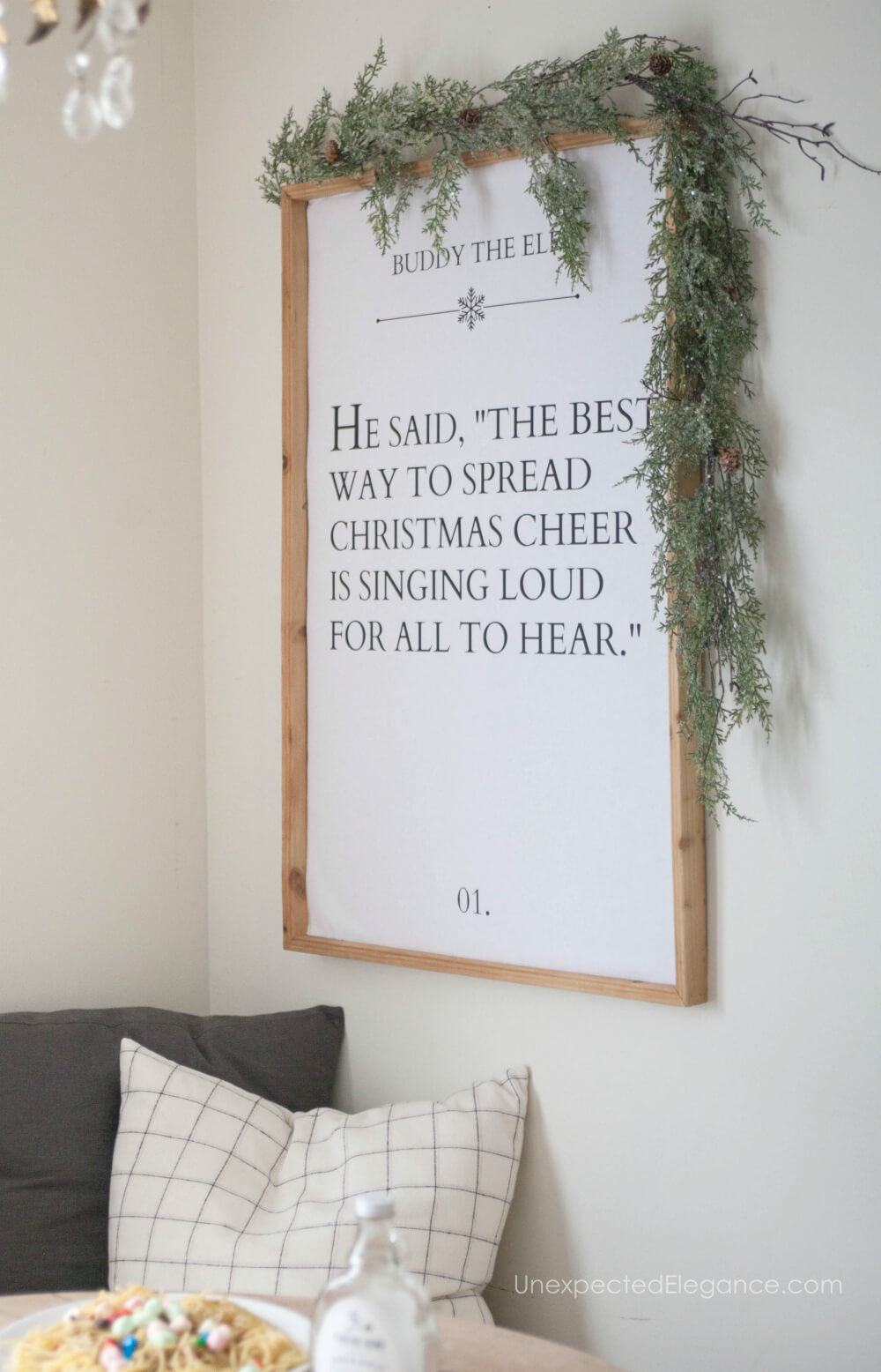 Get this fun ELF Movie quote printable to add to your holiday decor! There's also a tutorial for creating easy DIY customizable artwork. #freeprintable #christmasprintable