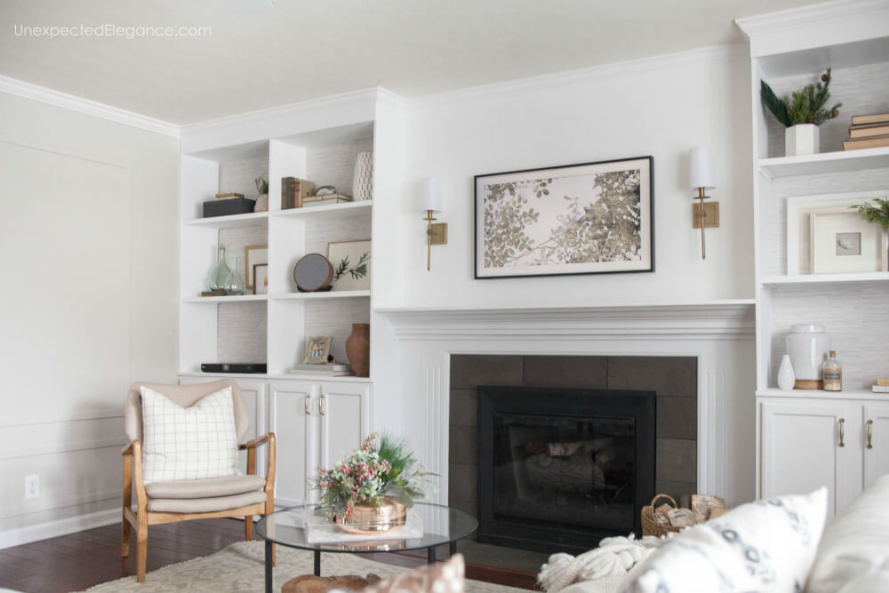 See how to hang the Samsung Frame TV over the mantel and have no ugly cords showing!