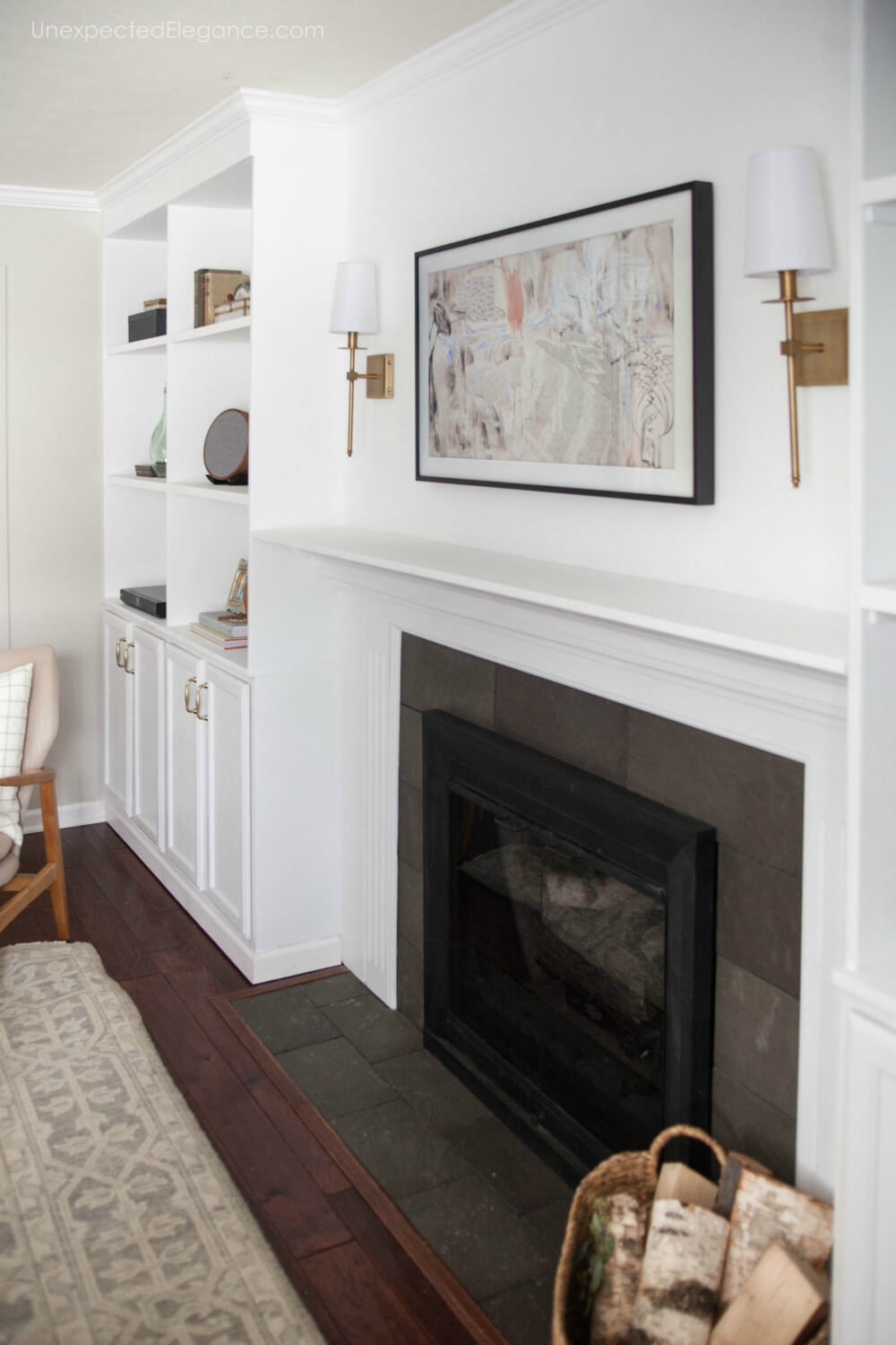 How to hang a TV over the fireplace and hide the cords.