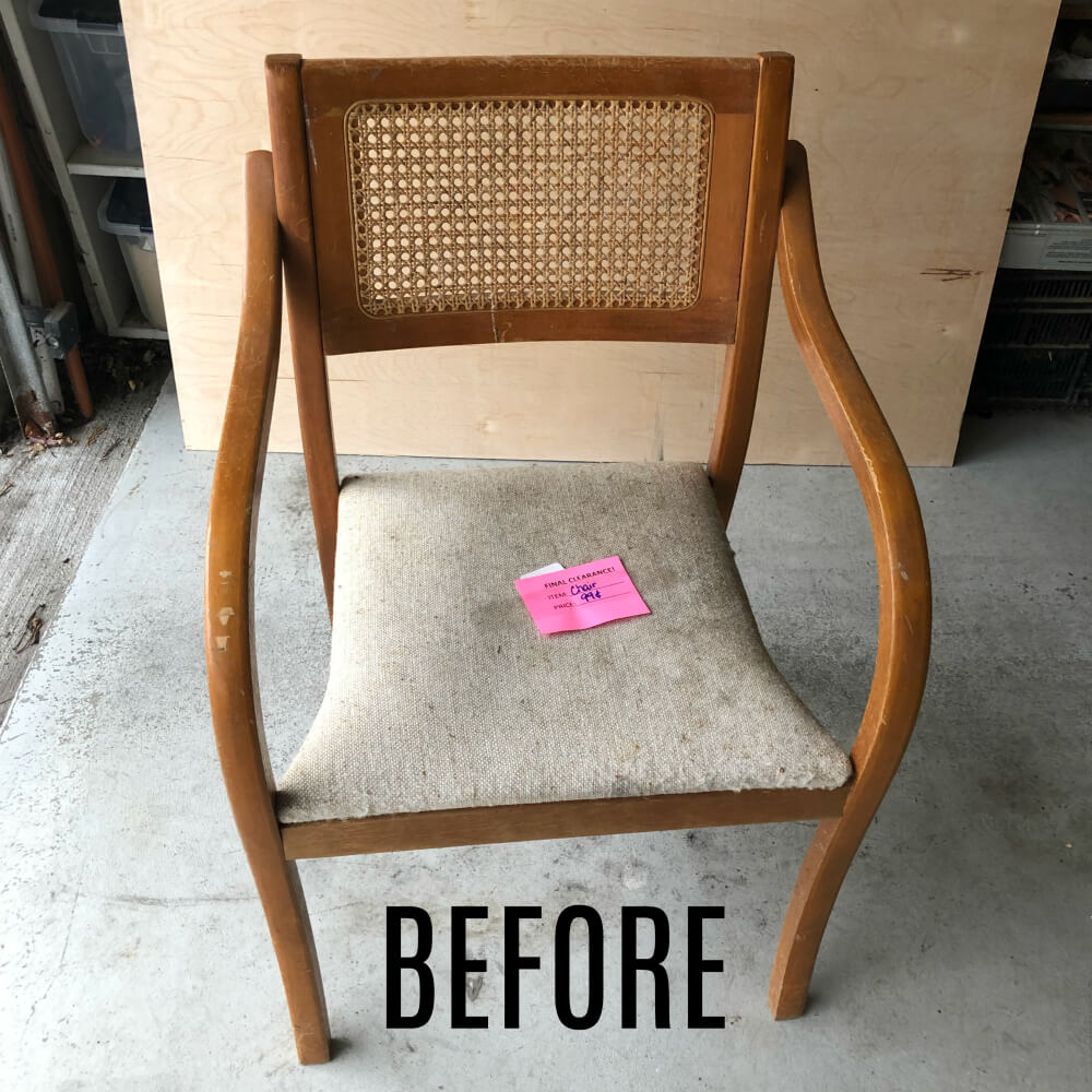 1 Chair Makeover How To Spray Paint A Cane Chair Without