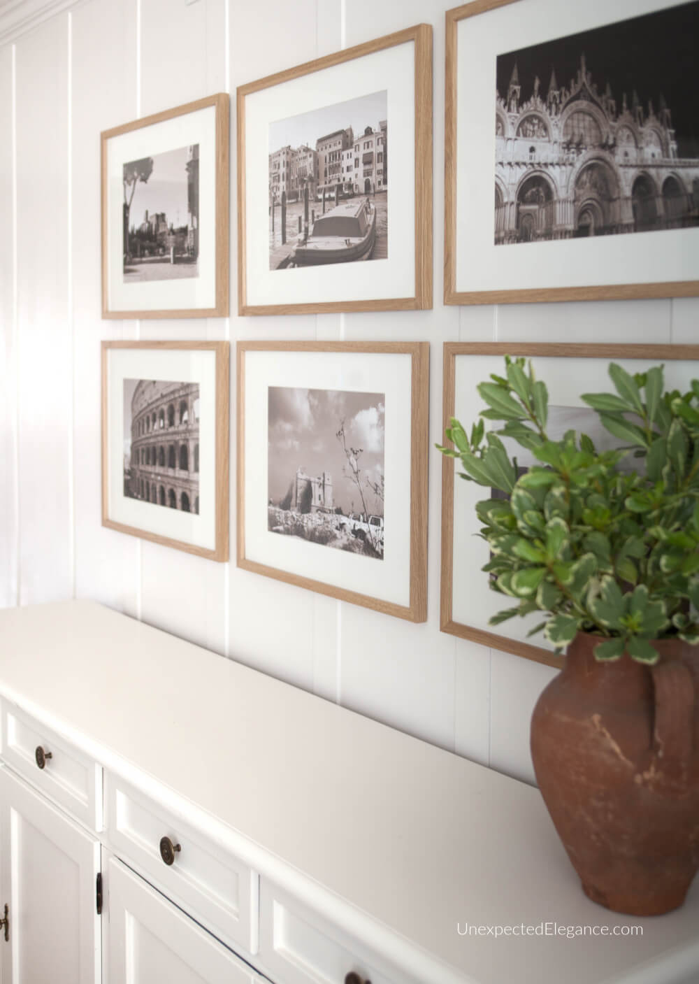 How to hang a gallery wall with simple artwork you create yourself.